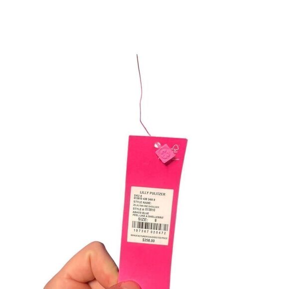 New Lilly Pulitzer Zelalynn One Shoulder Abaco Blue Maxi Dress 8 - Picture 6 of 8